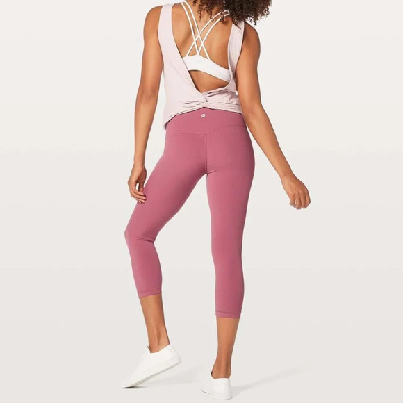 LULULEMON Align Crop *21" Nulu High Rise Yoga Leggings  So Merlot Size 4 - Picture 3 of 13